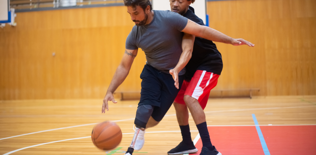 Playing basketball at night